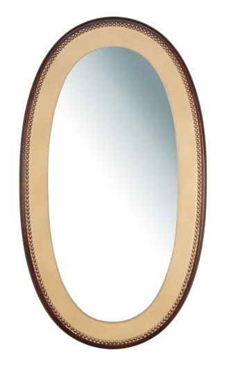 Зеркало настенное для прихожей Шевалье-3 из МДФ с декором из экокожи