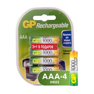 Аккумулятор GP 1000mAh AAA/HR03 NiMh бл/4шт