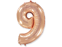 Цифра 9 розовое золото