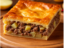 Пирог с фаршем и картофелем.
