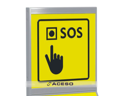 Пиктограмма тактильная, модульная "Кнопка вызова экстренной помощи ", с наклонным полем, одинарная,