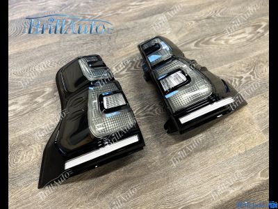 Стопы Toyota Land Cruiser Prado 150 2009-2017 стиль 2018+ с анимацией (дымчатые)