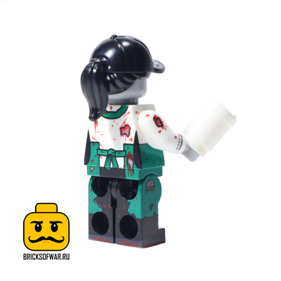 Конструктор фигурка Зомби бариста (официант), совместим с Лего