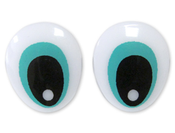 Глазки винтовые, овальные, 15 х 18 мм, цвет бирюзовый