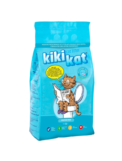 Наполнитель KikiKat Бентонитовый, комкующийся, Горная свежесть 5 л