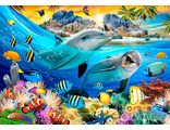 3D ПАЗЛЫ PRIME 3D, ДЕЛЬФИН, РЫБА, 500 ДЕТАЛЕЙ, PUZZLE, МОРСКИЕ, РЫБКИ, КАРТИНКА, ОКЕАН