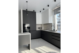 Кухня угловая , 2200*3000 мм. Материал фасадов МДФ. Срок изготовления от 30 рабочих дней. Цена на момент заказа 148000 руб.