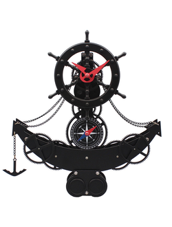 Шестерёнчатые часы с компасом "Якорь"