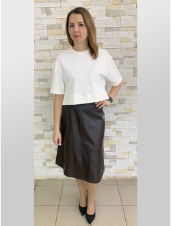 Юбка 124-10211 ЭКО-КОЖА коричневый