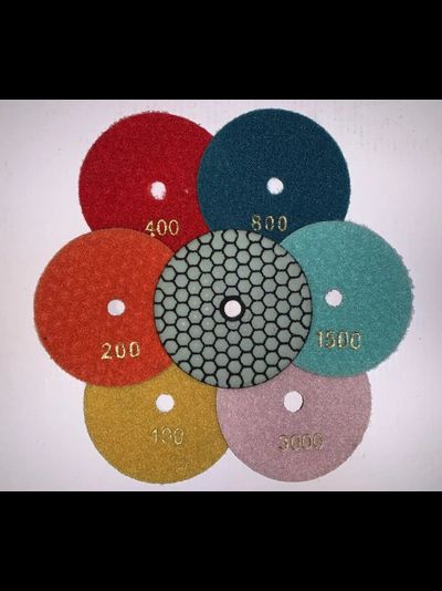 КОМПЛЕКТ Алмазный гибкий шлифовальный круг (№50,100,200,400,800,1500,3000) 7шт (Китай) - Сухой