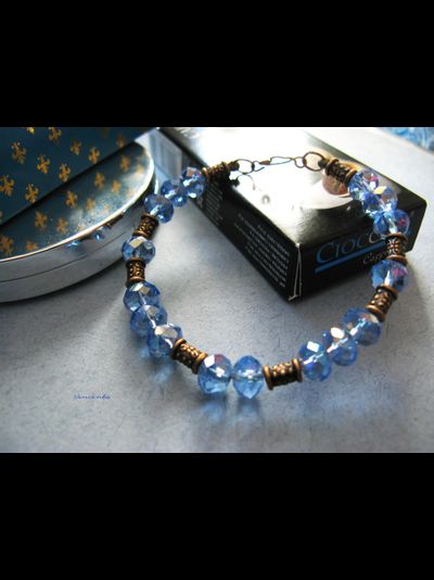Браслет в греческом стиле с голубыми кристаллами "Афродита"
