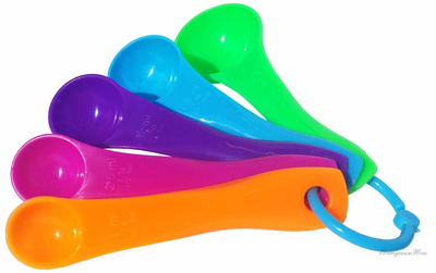 Набор мерных ложек Доляна «Креатив», 5 шт: 1 мл, 2,5 мл, 5 мл, 7,5 мл, 15 мл, цвет МИКС