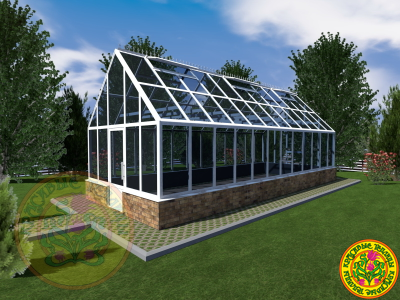 Английская теплица из алюминия и стекла Уэльс 9000 на 35000