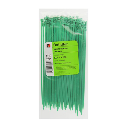 Стяжки нейлоновые 4*200 (100шт.) Зеленые