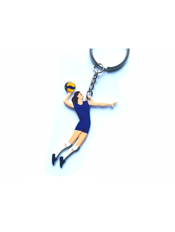 Брелок металлический двухсторонний волейболист (девушка)