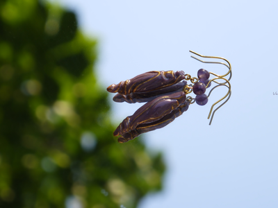 Фарфоровый комплект украшений "Тайна Восточной Колдуньи" с натуральными аметистами