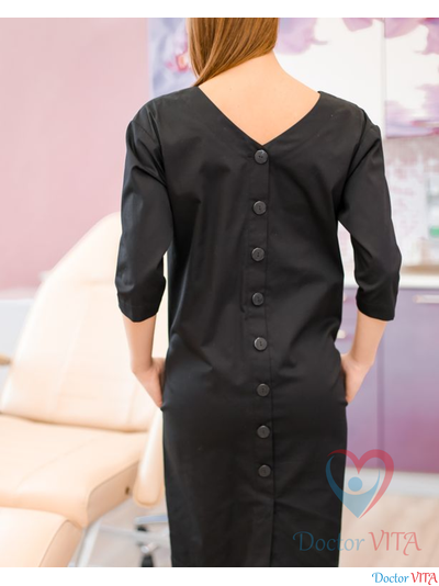 ПЛАТЬЕ DOCLIKE DL382 черное с поясом