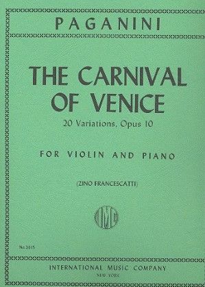 Paganini, Nicolò Carnival of Venice op.10 20 variations for violin and piano