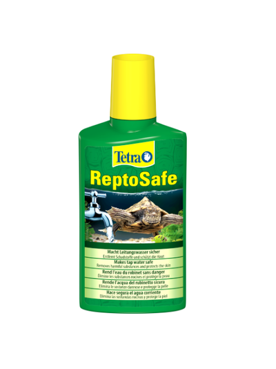 Tetra ReptoSafe нейтрализует водопроводную воду и делает ее безопасной для водных рептилий, 100 мл