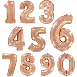 Цифра фольгированная, розовое золото (102см)