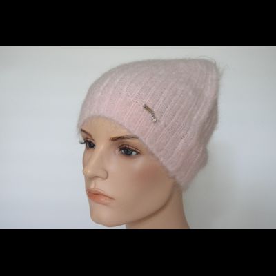 Шапка вязаная розовая из мохера Vizio Италия 6946 CYO