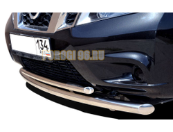 Защита переднего бампера двойная (радиус) d60/42 для Nissan Terrano 2015-