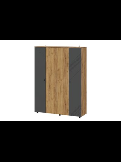 Байкал Шкаф четырехстворчатый SAFE Дуб Золотой/Графит