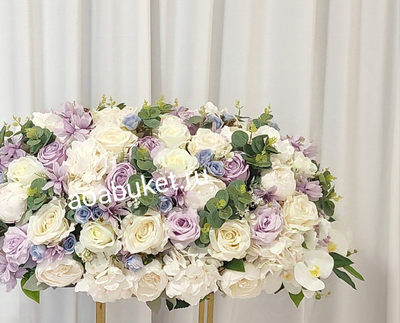 Дизайнерская Композиция из искусственных цветов большая - Сиреневые облака № ОФ016к - в СПБ