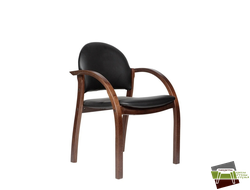 Стул Джуно new (орех темный), кож.зам (черный)