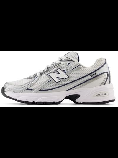 New Balance 740 All White Navy