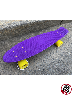 Мини-Круизер Fish Board 22" Фиолетовый на желтых колесах