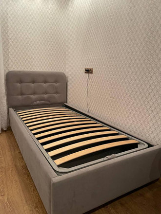 Кровать "Лион" тёмно-бирюзового цвета