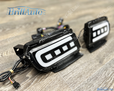 Противотуманки Toyota Land Cruiser Prado 150 LED черные (3 режима)