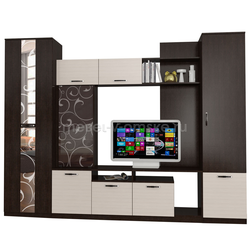 ШМ215 Гостиная Вега. Размер: 2660*2035*465. ТВ-ниша: 1100*884.