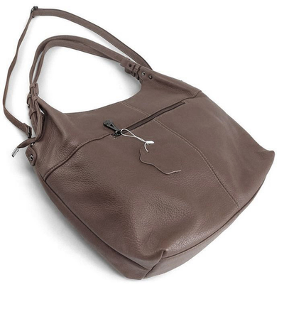 (АРТИКУЛ: 9632/8) СУМКА БОЛЬШАЯ, НАТУРАЛЬНАЯ КОЖА, ТЕМНО-БЕЖЕВАЯ, РУЧКИ И РЕМЕНЬ ЧЕРЕЗ ПЛЕЧО