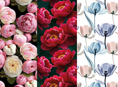 Бумага упаковочная для подарков "Цветы" (микс), лист 70*100см