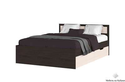 Гармония КР 605 (1400мм) Кровать с ящиками Венге/Белфорт (с настилом)