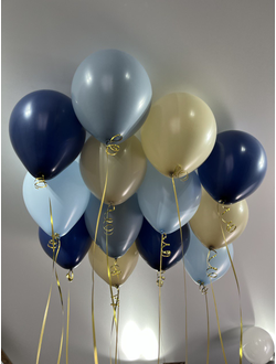 Шары белый песок, голубой, тёмно-синий, серо-голубой 13 шт под потолок