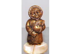 Северянин с рыбой, селенит. ОПТ