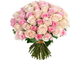 Белые и нежно-розовые розы (от 7шт)