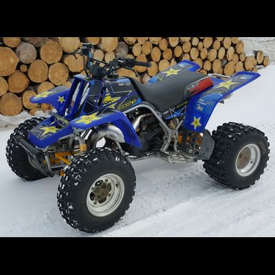 Наклейки на квадроцикл Yamaha YFZ 350 Banshee #545 Rockstars синий