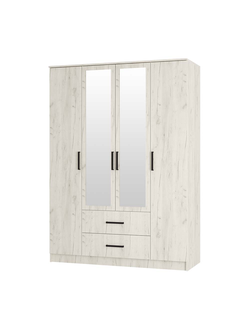 Шкаф 4-х створчатый Фиеста дуб крафт белый (BTS)