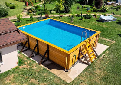 Деревянный большой бассейн "Илим" 540 х 400 х 145 см Кристалл