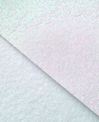 Фетр глиттерный  20*30 см, толщина 2 мм  цвет белый перламутровый