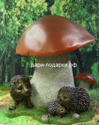 Садовая фигура Зайчики под грибом 45*30 см   5 кг   полистоун Россия 4098/016777