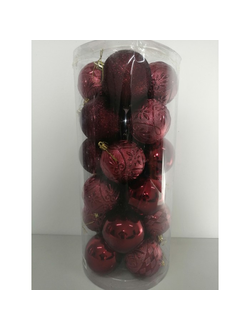 Елочные игрушки "Ассорти" Шары крупные в тубе #8ADE24 5уп(1уп-24шт).