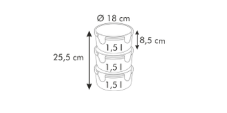 Термосумка FRESHBOX, с 3 контейнерами по 1,5 л, бордовый / TESCOMA