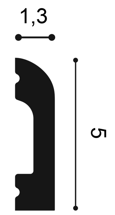 Плинтус ORAC Decor SX182, дюрополимерный, влагостойкий, ударопрочный, под покраску, длина 2 метра