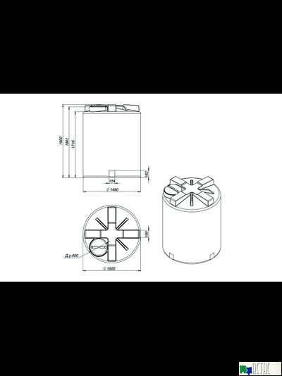 Емкость Экопром T 3000 л черная