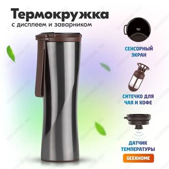 Термокружка Xiaomi Kiss Kiss Fish Moka Smart Cup Oled 430ml S-U45CW Grey